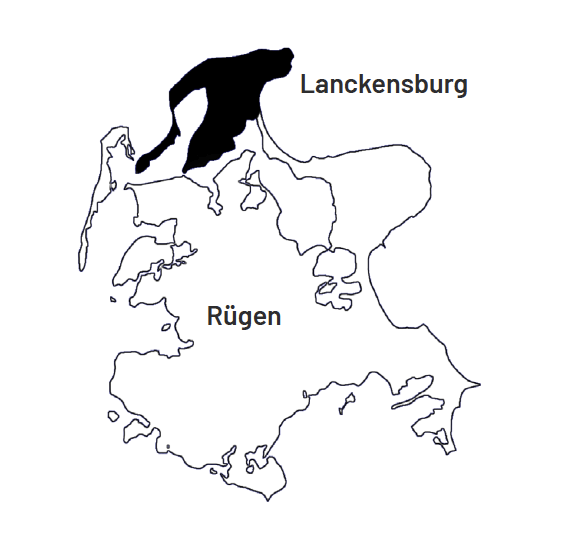 Verortung Lanckensburg auf der Halbinsel Wittow