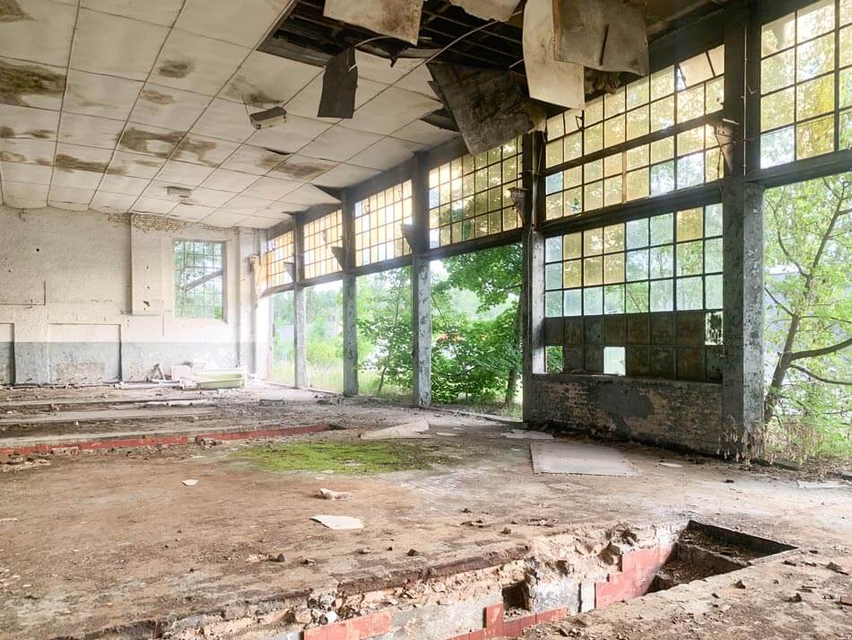 INFA-heiz_Stallgebäude_vor_Sanierung ehemaliges Stallgebäudes der Infanterieschule Wünsdorf vor der Sanierung