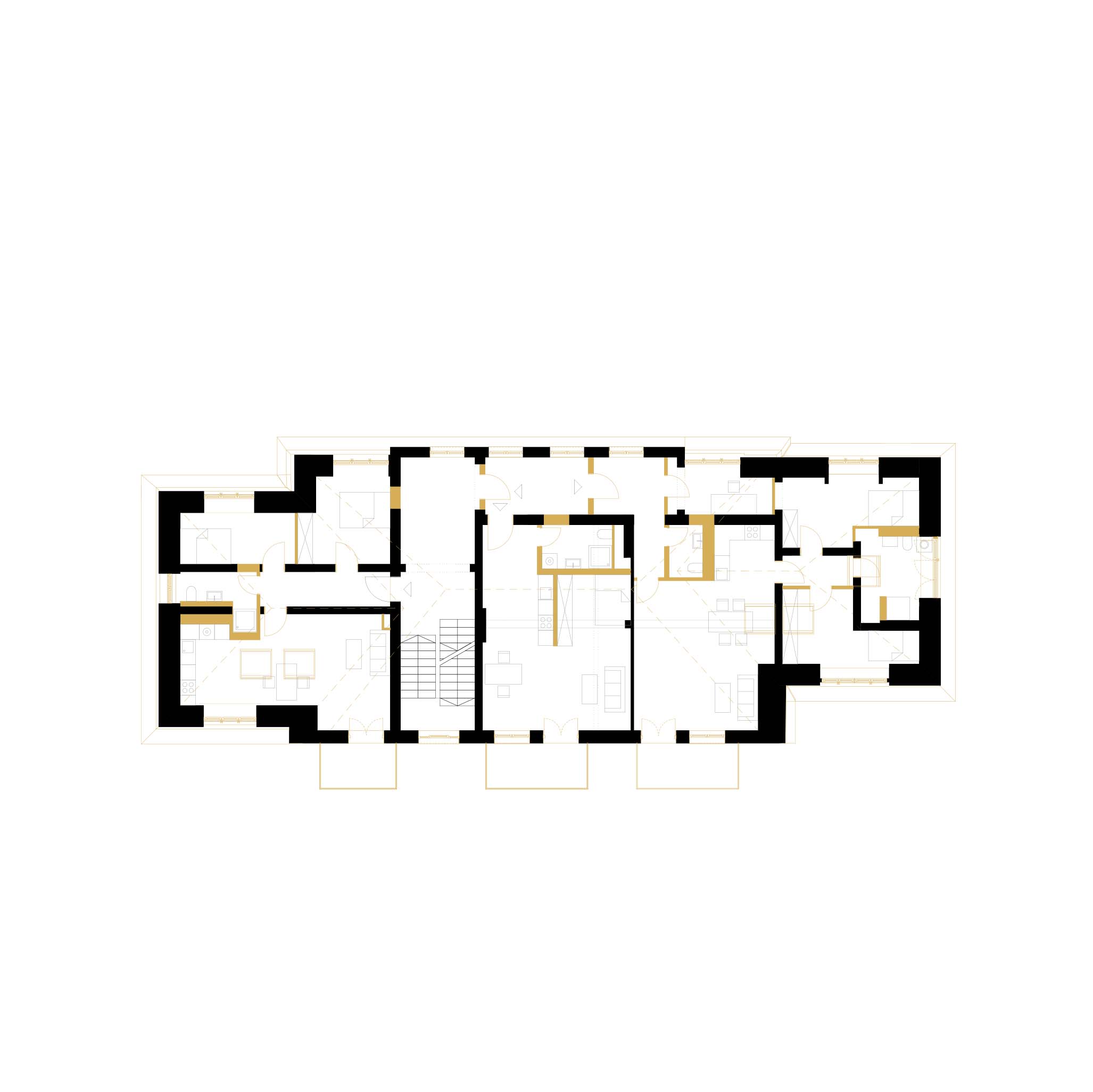 Grundriss des Dachgeschosses des ehemaligen Stabgebäudes