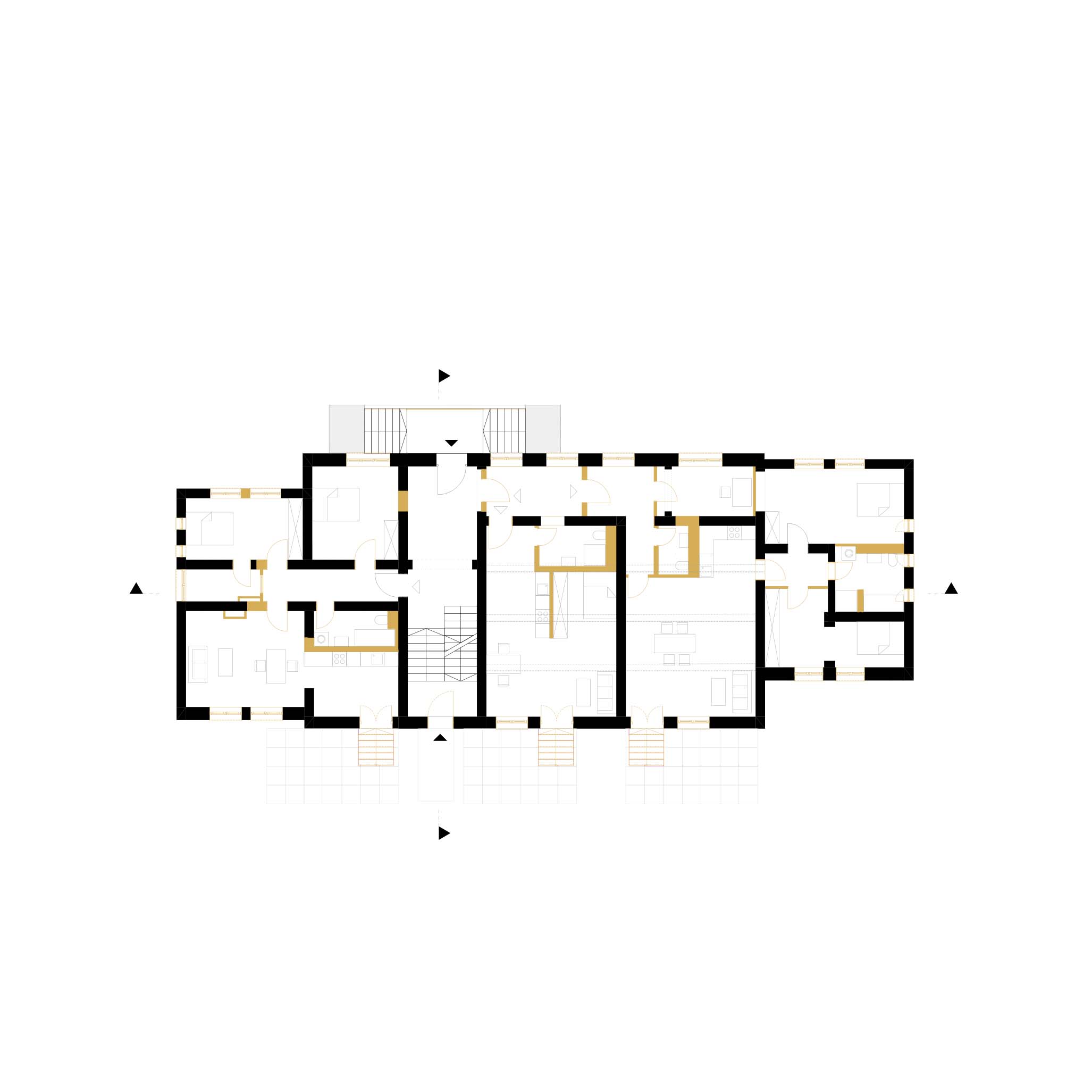 Grundriss des Erdgeschosses des ehemaligen Stabgebäudes