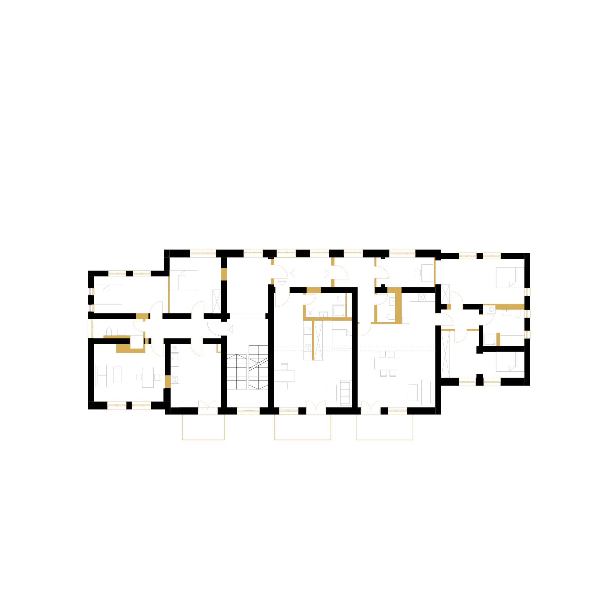 Grundriss des Obergeschosses des ehemaligen Stabgebäudes