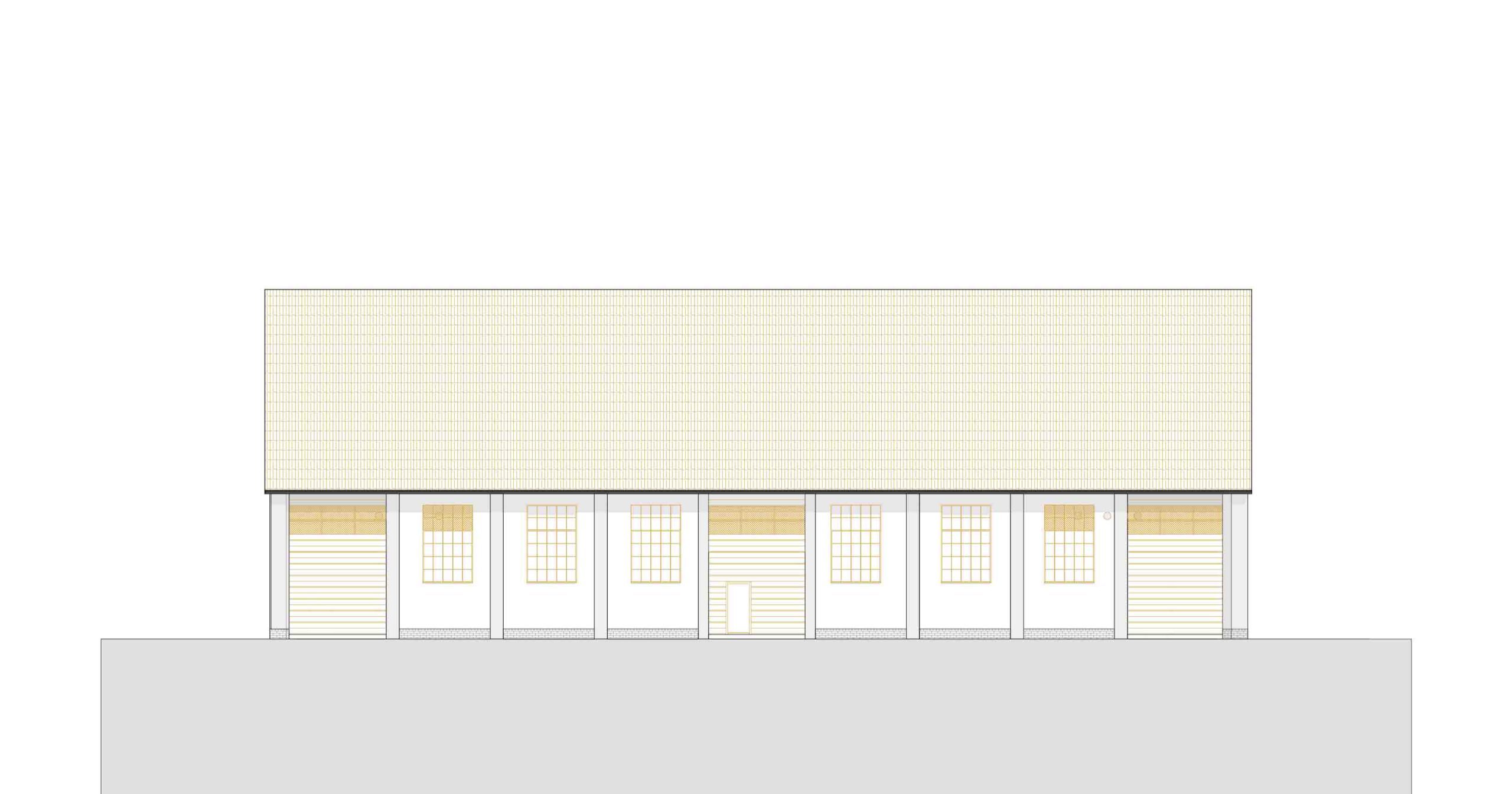 INFA_HEIZ_Ansicht_2 Ansicht des Heizhauses mit Toren