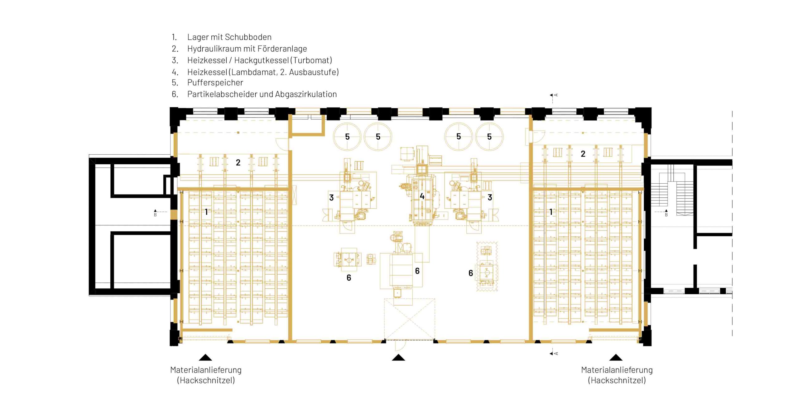 INFA_HEIZ_Grundriss Grundriss des Heizhauses mit Legende