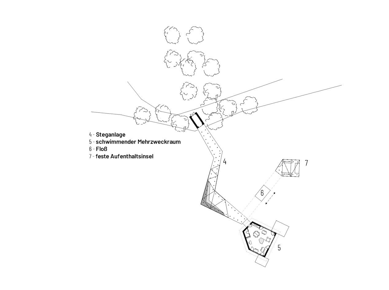 Lageplan des Steges mit Legende